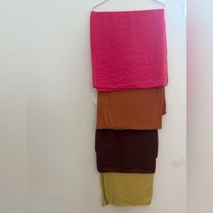 Colorful Scarf Set - Pink, Brown, Yellow, Orange
